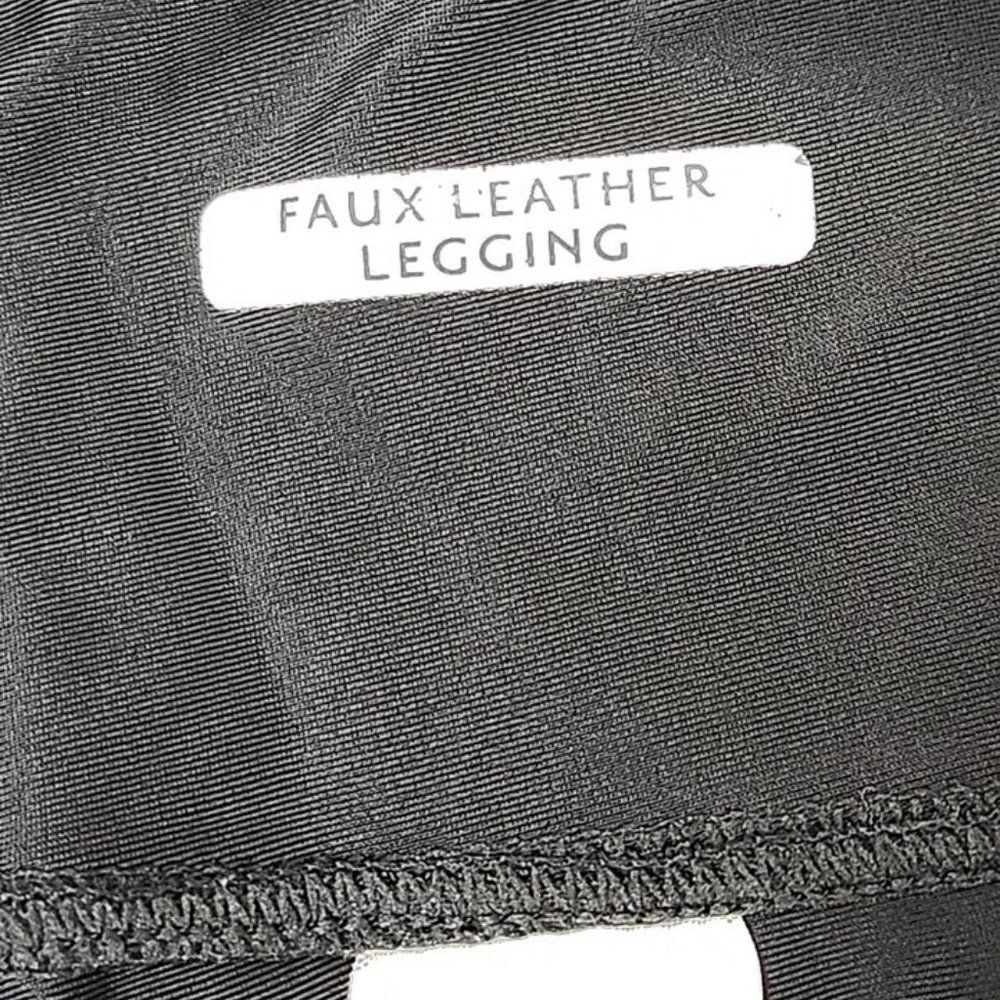 Seven7 Leggings Womens Extra Large Black Faux Leather Fitted - Picture 7 of 9